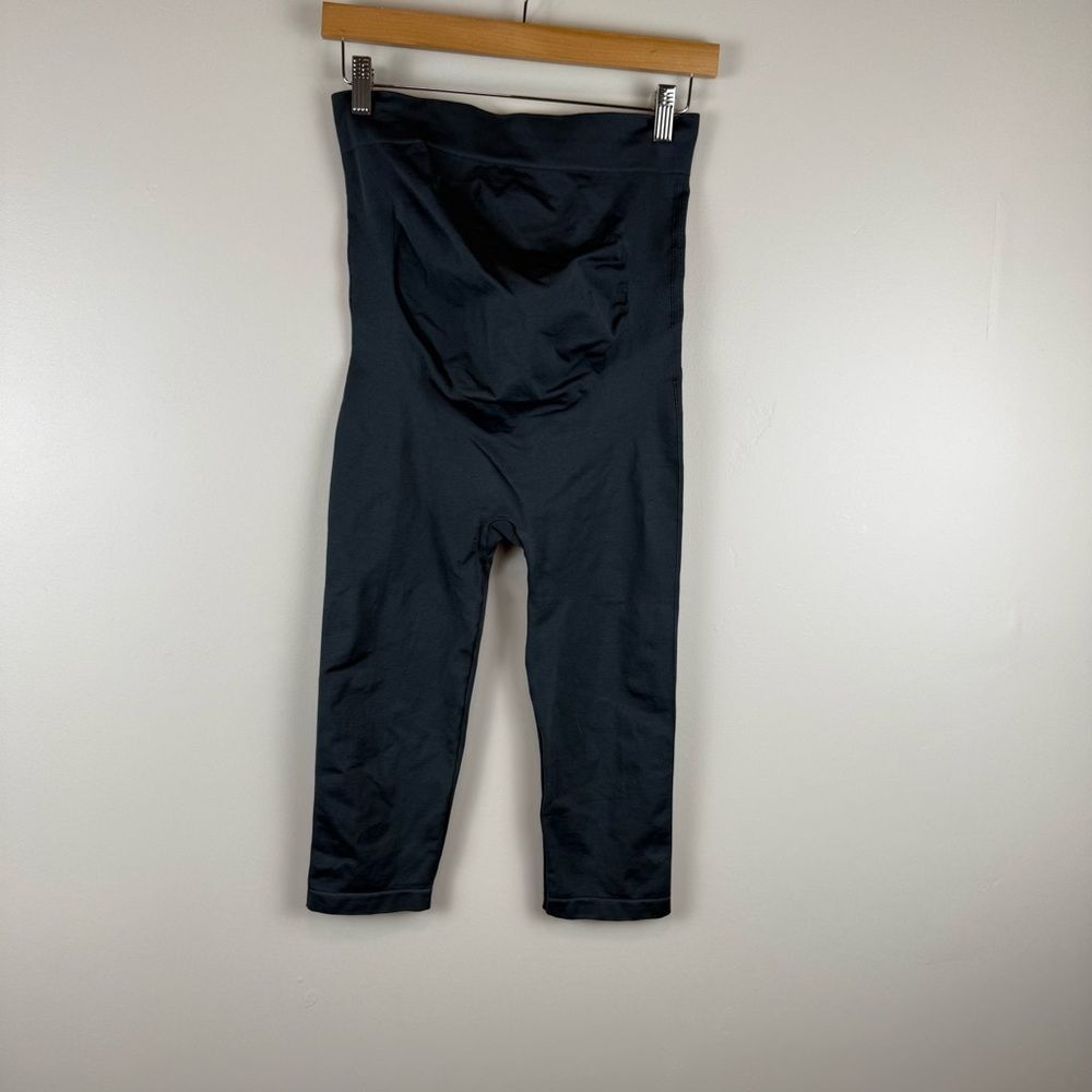 Blanqi Belly Support Capri Leggings Women's Size Medium Inseam 15.5" Steel Blue